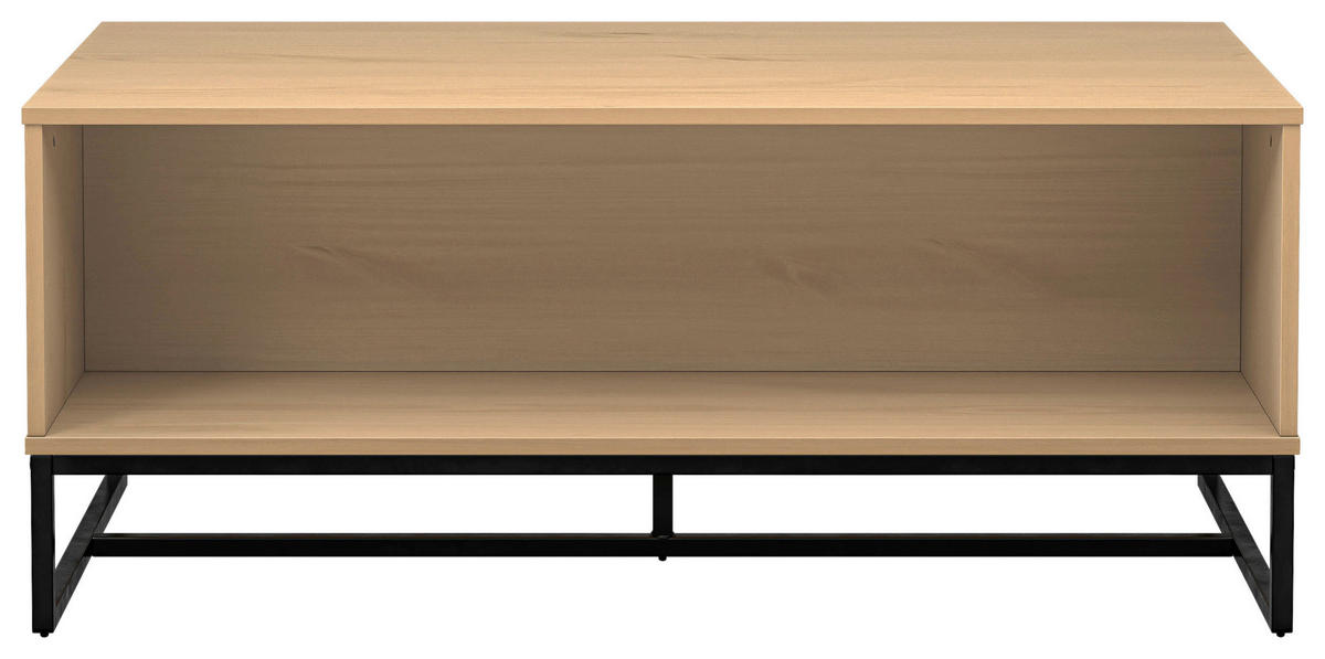 COUCHTISCH Kiefer massiv 110/60/45 cm rechteckig Eichefarben  - Eichefarben/Schwarz, Design, Holz/Metall (110/60/45cm) - Livetastic
