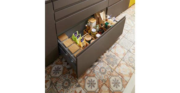 EINBAUKÜCHE - Currygelb, Design, Holzwerkstoff - Novel