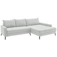 ECKSOFA  in Cord Elfenbein  280/173 cm  - Elfenbein/Schwarz, KONVENTIONELL, Textil/Metall (280/173cm) - Hom`in