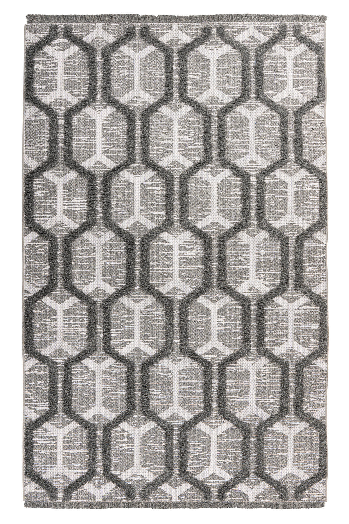 FLACHWEBETEPPICH 80/150 cm  - Weiß/Grau, Design, Textil (80/150cm) - Novel