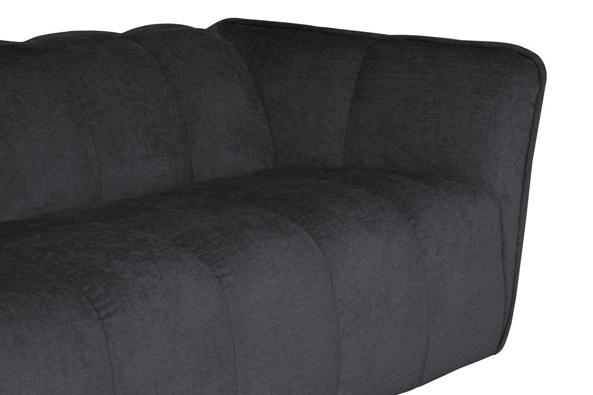 ECKSOFA LIVOLI in Chenille Grau  160/246 cm  - Schwarz/Grau, Design, Textil (160/246cm) - MID.YOU