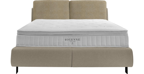 BOXSPRINGBETT 180/200 cm  in Beige  - Beige/Schwarz, Design, Textil/Metall (180/200cm) - Johann Jakob