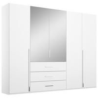 DREHTÜRENSCHRANK 251/223/60 cm,  in Weiß, 5 Tür(en)  - Chromfarben/Weiß, Design, Glas/Holzwerkstoff (251/223/60cm) - home24