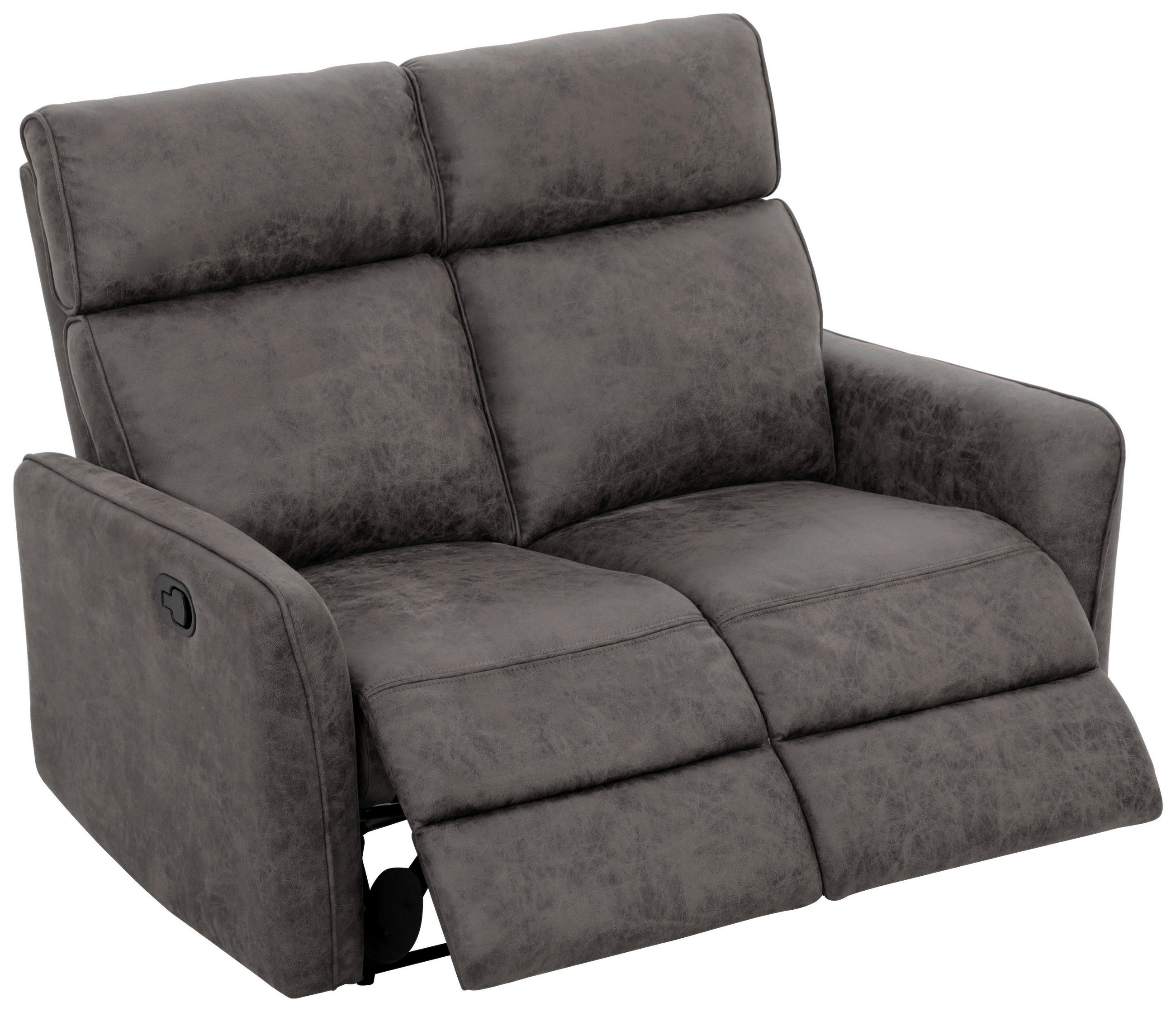 2-SITZER-SOFA Mikrofaser Grau  - Schwarz/Grau, Design, Holz/Kunststoff (133/105/93cm) - Livetastic