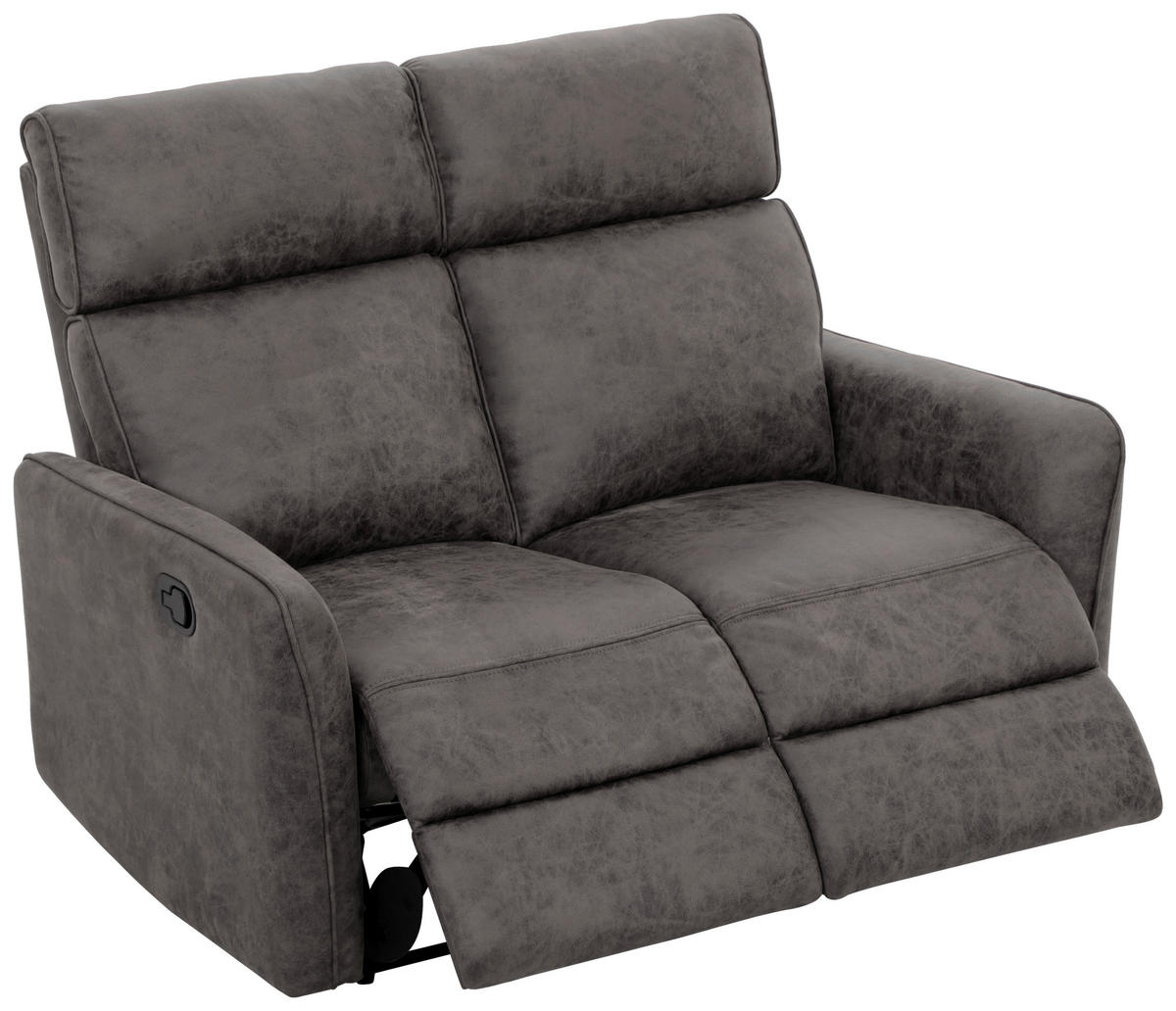 2-SITZER-SOFA Mikrofaser Grau  - Schwarz/Grau, Design, Holz/Kunststoff (133/105/93cm) - Livetastic