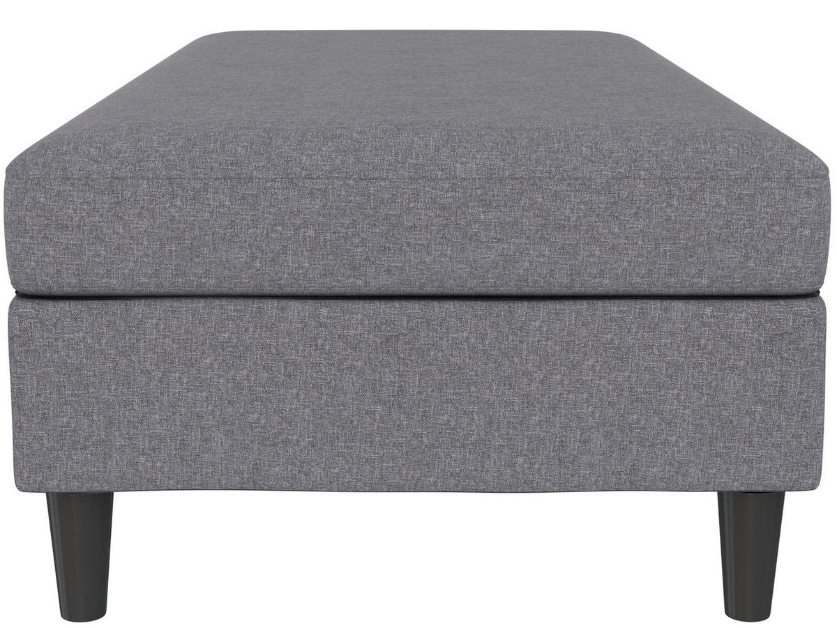 HOCKER in Textil Grau  - Schwarz/Grau, Basics, Kunststoff/Textil (130/43/69cm) - Livetastic