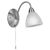 WANDLEUCHTE Pasto 18/22,5 cm   - Alabasterfarben/Nickelfarben, KONVENTIONELL, Glas/Metall (18/22,5cm) - Eglo