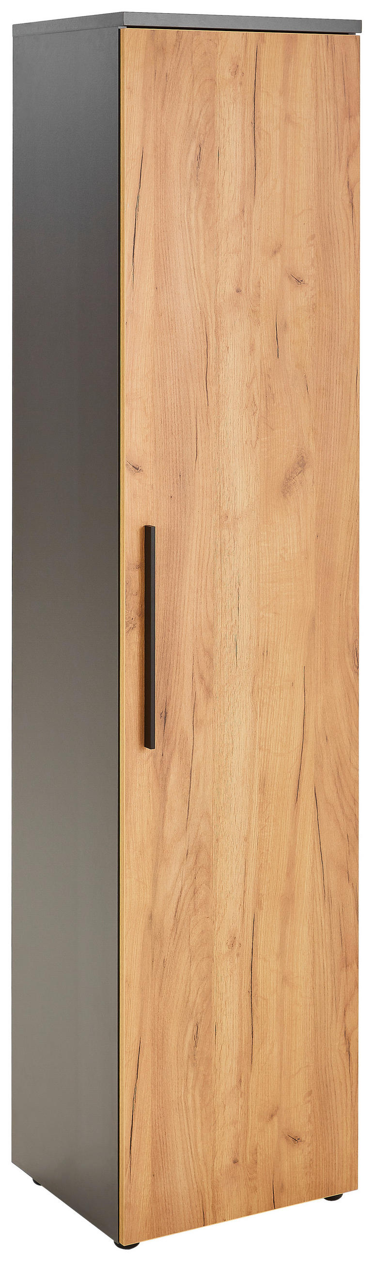 ARHIVSKA OMARA  barve grafita, barve hrasta  - barve hrasta/barve grafita, Moderno, leseni material (45/197/40cm) - Novel