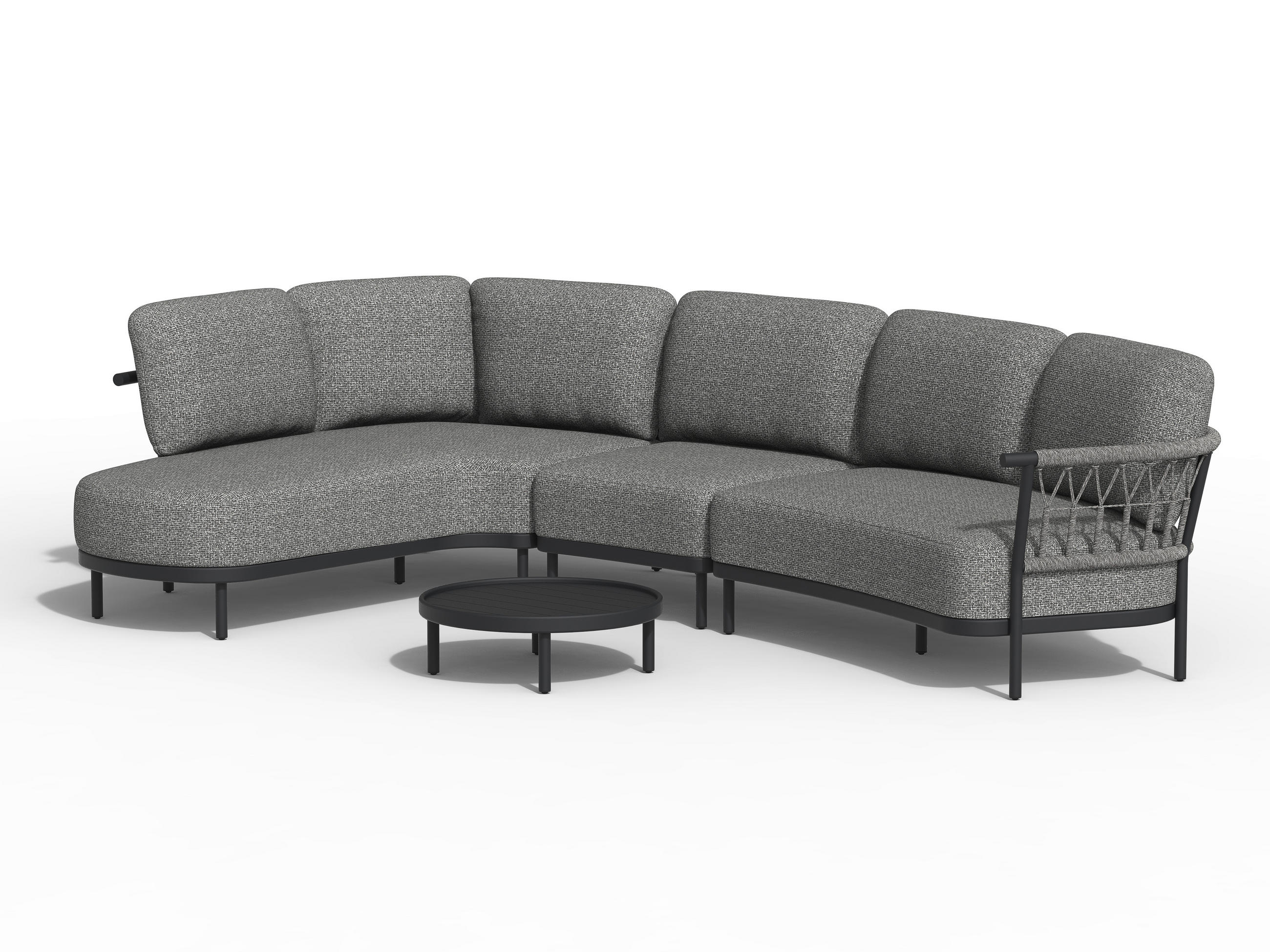 LOUNGEMITTELTEIL  - Anthrazit/Grau, Basics, Textil/Metall (87/90/72cm) - Tierra Outdoor