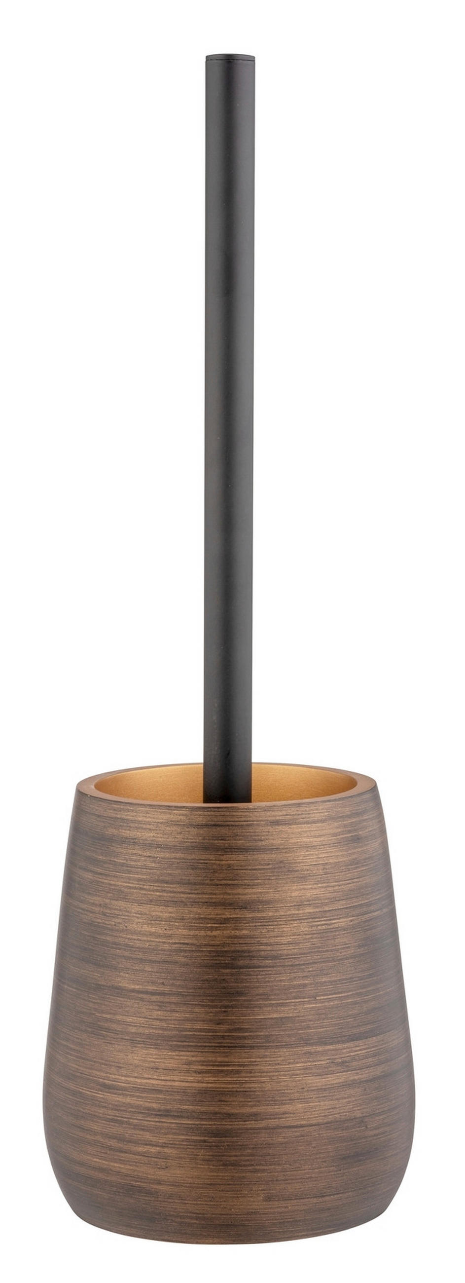 WC-BÜRSTENGARNITUR - Schwarz/Bronzefarben, KONVENTIONELL, Kunststoff/Metall (12,5/37/12,5cm) - Wenko