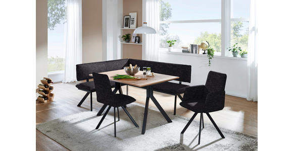 ECKBANK 150/190 cm in Anthrazit, Schwarz - Anthrazit/Schwarz, MODERN, Textil/Metall (150/190cm) - Cantus