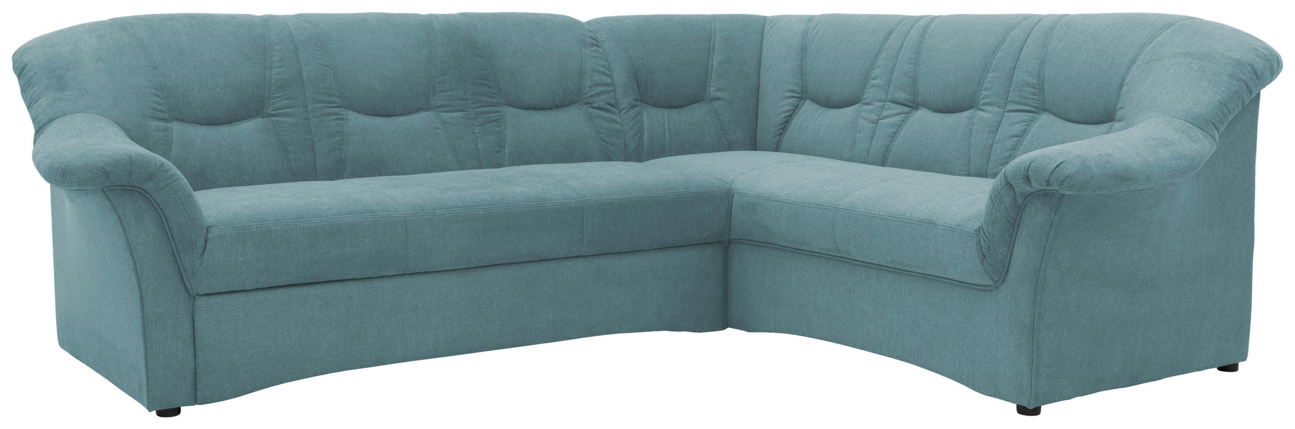 ECKSOFA Petrol Mikrofaser  - Petrol/Schwarz, KONVENTIONELL, Kunststoff/Textil (240/190cm) - MID.YOU