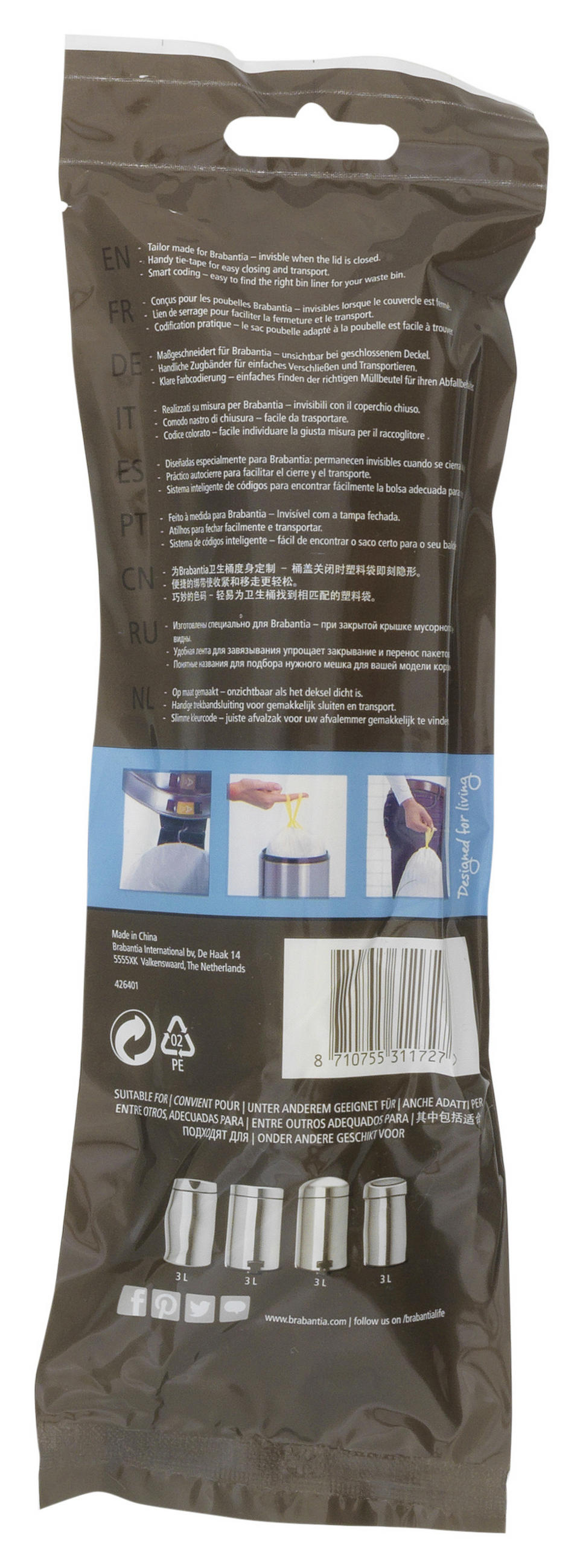 MÜLLSACK   - Weiß, Basics, Kunststoff (27/29/0.1cm) - Brabantia