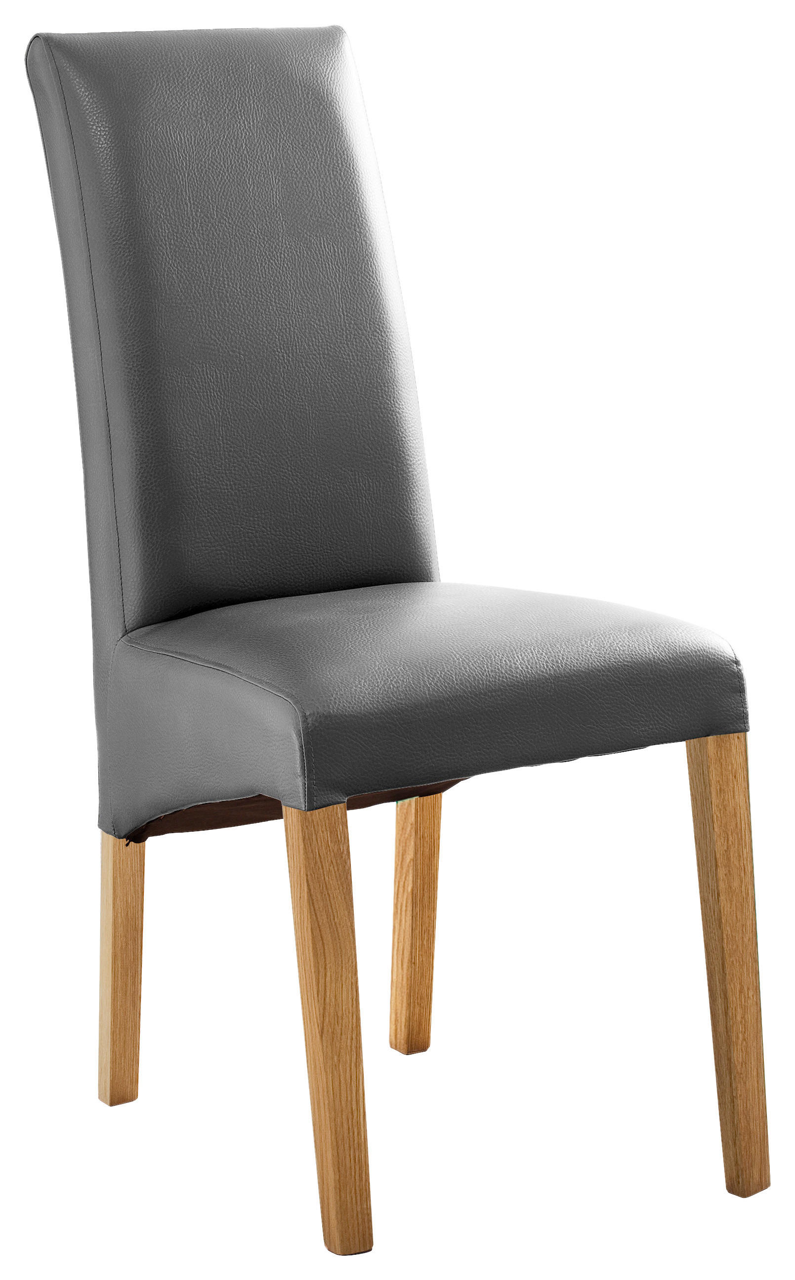 STUHL  Beinauswahl, Stoffauswahl Lederlook  Grau, Eichefarben  - Eichefarben/Grau, KONVENTIONELL, Holz/Textil (47/102/57cm) - Carryhome