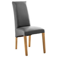STUHL  Beinauswahl, Stoffauswahl Lederlook  Grau, Eichefarben  - Eichefarben/Grau, KONVENTIONELL, Holz/Textil (47/102/57cm) - Carryhome
