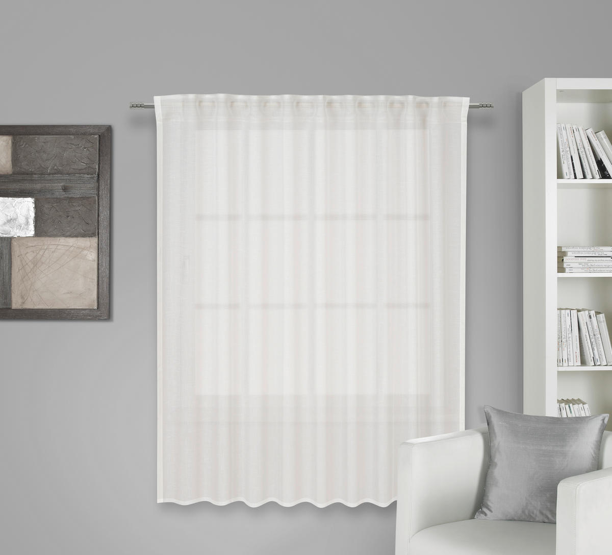 KOMBINIRANA ZAVESA  prosojno   140/180 cm  - krem barve, Basics, tekstil (140/180cm) - Esposa