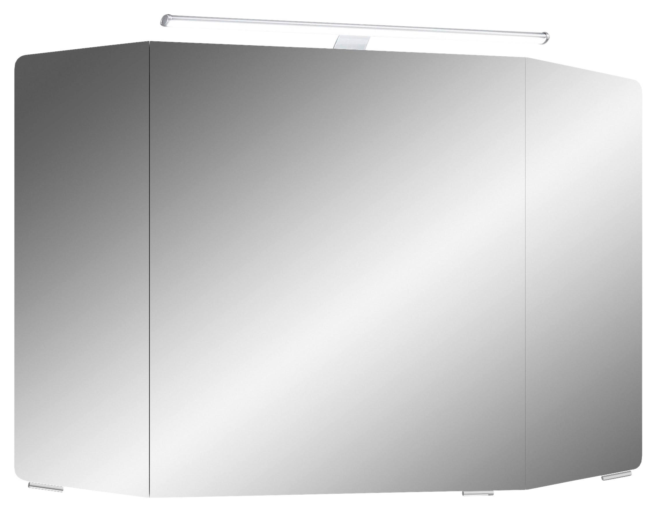 SPIEGELSCHRANK 100/67/17 cm - Chromfarben/Weiß, KONVENTIONELL, Glas/Holzwerkstoff (100/67/17cm) - Pelipal