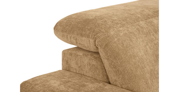 ECKSOFA Hellbraun Chenille Kopfteilverstellung, Sitztiefenverstellung  - Hellbraun/Schwarz, Design, Textil/Metall (307/243cm) - Xora