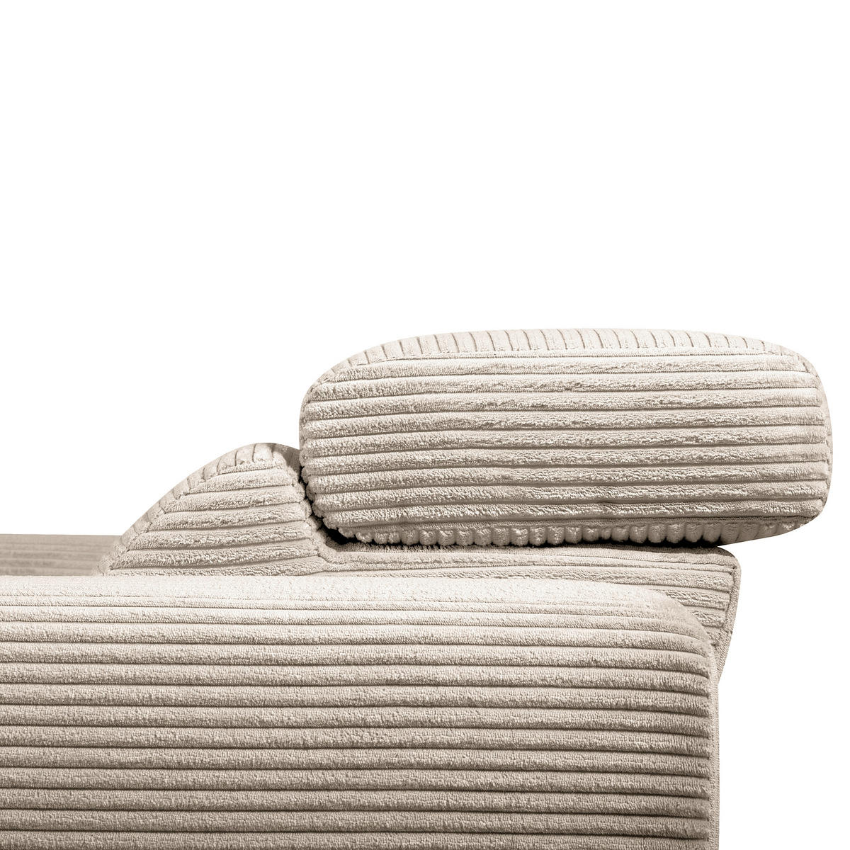 ECKSOFA RENO Hellgrau Cord Relaxfunktion, Kopfteilverstellung  - Hellgrau/Schwarz, Design, Kunststoff/Textil (184/248cm) - Livetastic