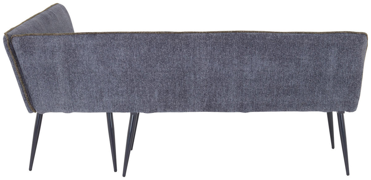BANC D'ANGLE in Metall, Textil Grün, Hellgrau  - Hellgrau/Schwarz, Modern, Textil/Metall (194/154cm) - MID.YOU