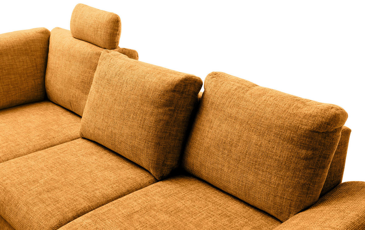 ECKSCHLAFSOFA in Struktur Goldfarben  - Wildeiche/Goldfarben, Modern, Holz/Textil (206/265cm) - Livetastic