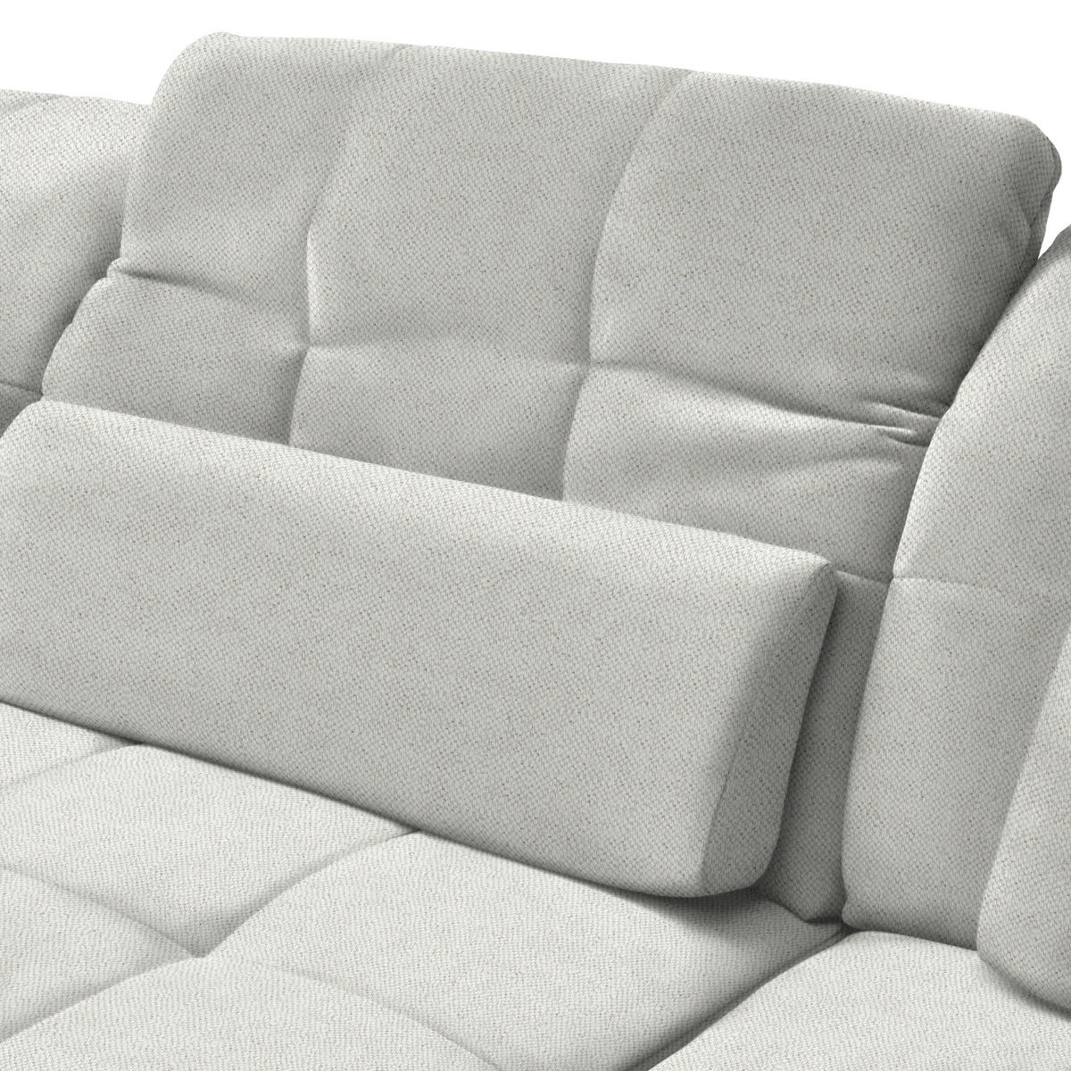 ECKSOFA  in Flachgewebe Weiß  341/204 cm  - Schwarz/Weiß, Design, Textil/Metall (341/204cm) - Xora