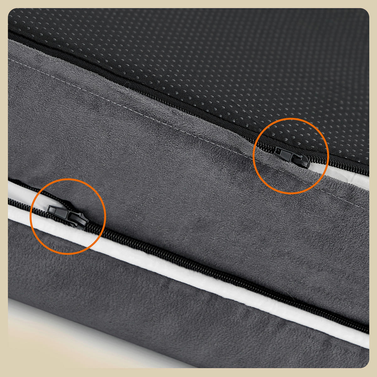 HUNDEBETT - Dunkelgrau, Trend, Kunststoff/Textil (106/18/71cm) - Boxxx