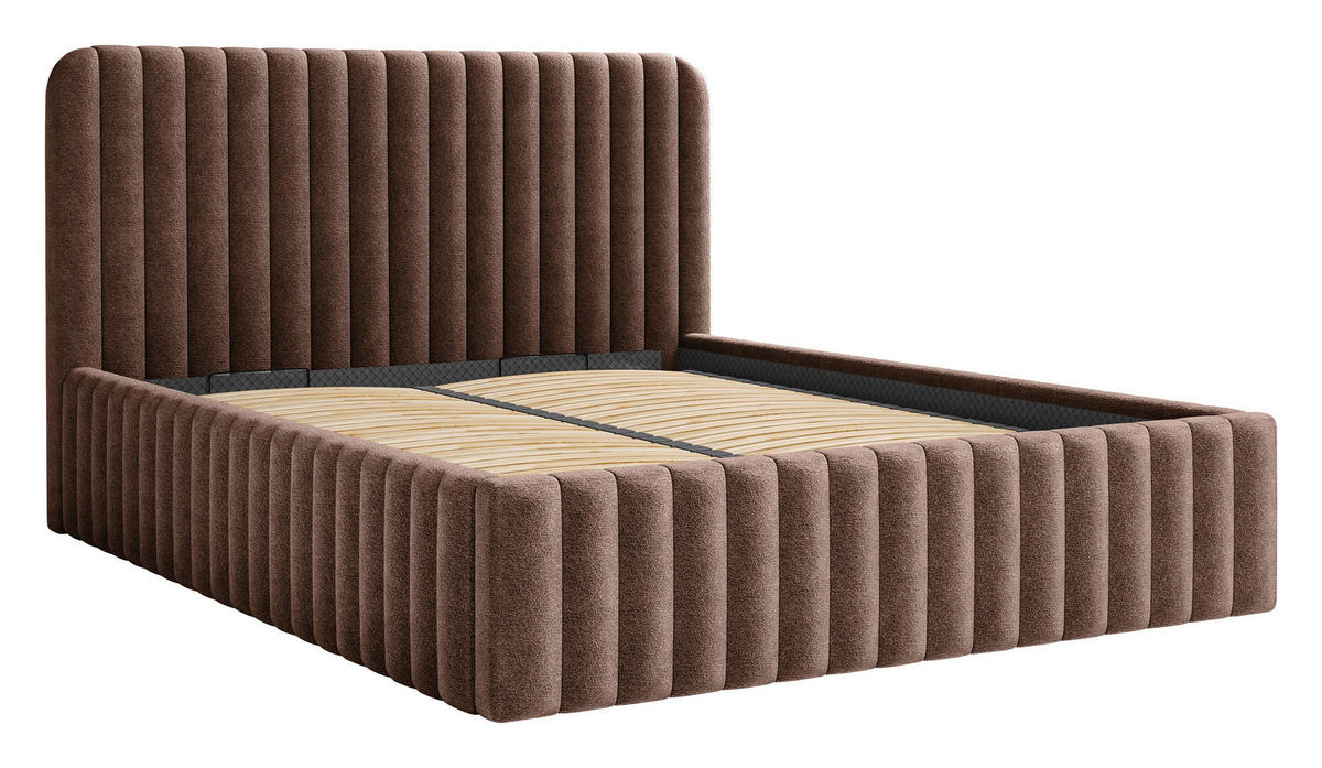 POLSTERBETT Lattenrost, Bettkasten Braun 160/200 cm  - Schwarz/Braun, MODERN, Holz/Holzwerkstoff (160/200cm) - MID.YOU