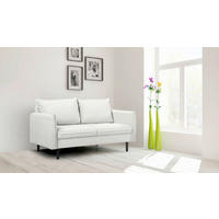 2-SITZER-SOFA Samt Weiss  - Weiss/Schwarz, Design, Holz/Textil (138/86/100cm) - P & B