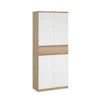 OMARA ZA ČEVLJE bela, barve hrasta - barve hrasta/bela, Design, leseni material (80,4/191,7/40cm) - Livetastic