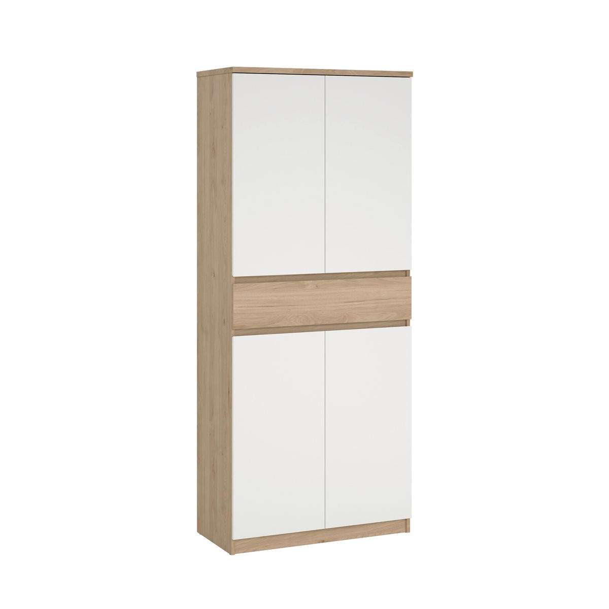 OMARA ZA ČEVLJE bela, barve hrasta - barve hrasta/bela, Design, leseni material (80,4/191,7/40cm) - Livetastic