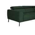 ECKSOFA in Struktur Grün  280/205 cm  - Schwarz/Grün, Design, Textil/Metall (280/205cm) - Xora