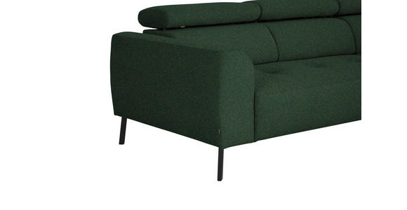 ECKSOFA in Struktur Grün  280/205 cm  - Schwarz/Grün, Design, Textil/Metall (280/205cm) - Xora
