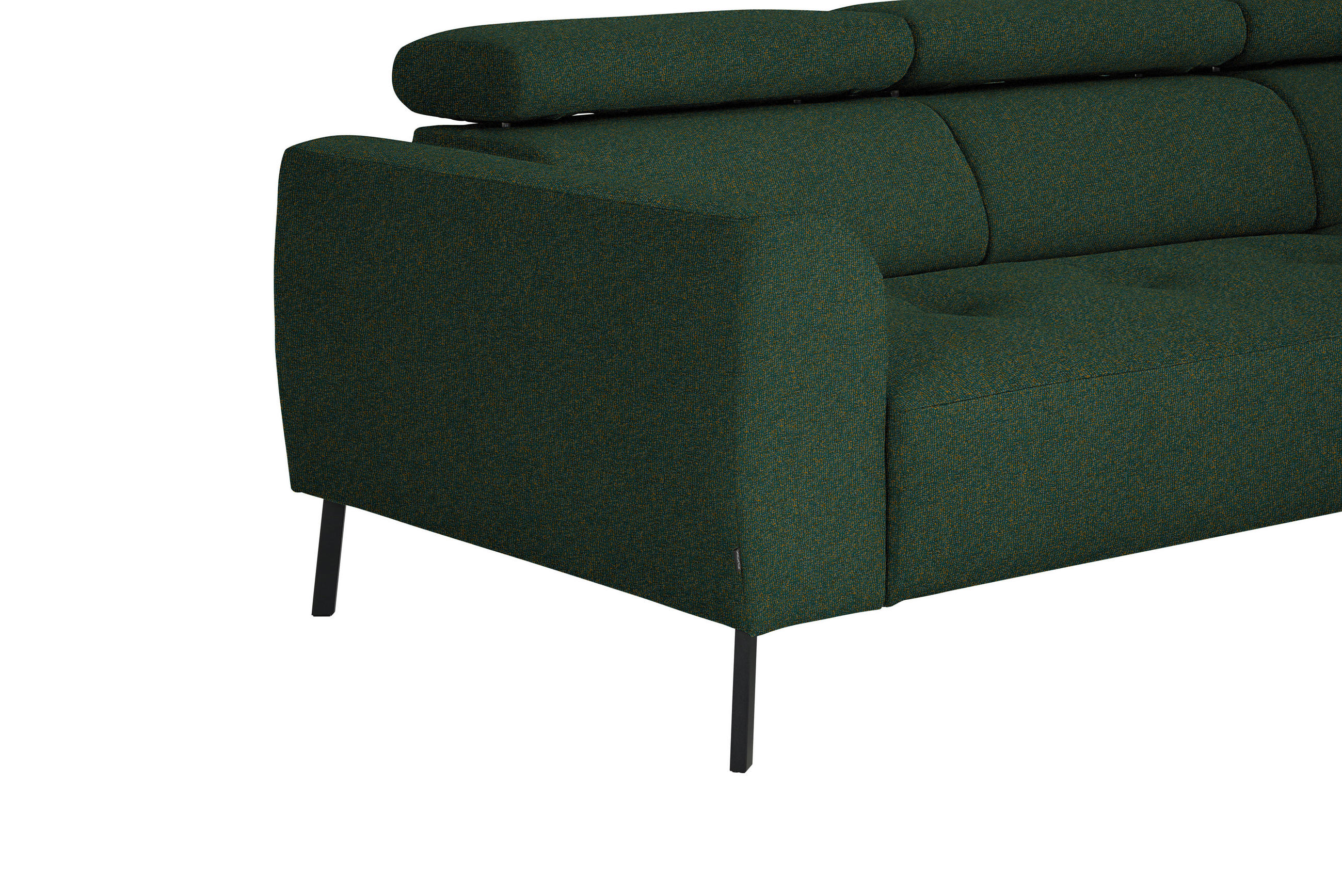 ECKSOFA  in Struktur Grün  280/205 cm  - Schwarz/Grün, Design, Textil/Metall (280/205cm) - Xora
