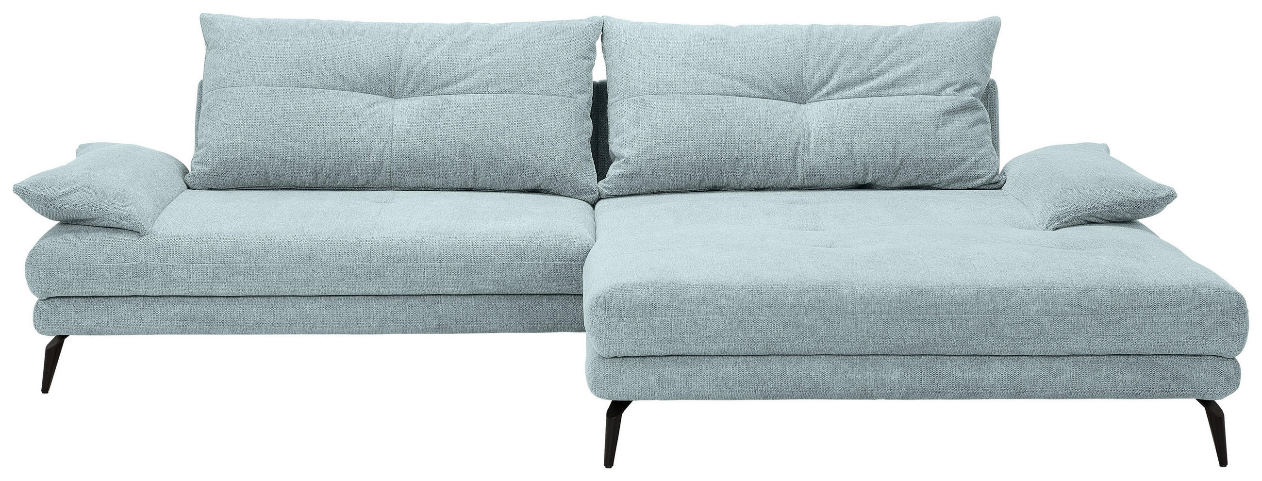 HÖRNSOFFA i flatväv ljusblå  - ljusblå/svart, Klassisk, metall/textil (294/176cm) - MID.YOU