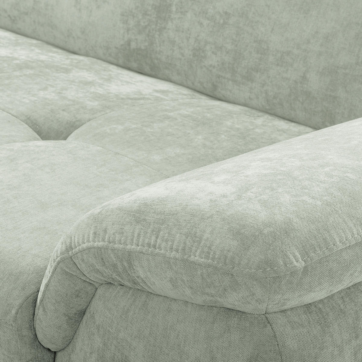 ECKSOFA PRADO Mintgrün Webstoff Bettkasten, Kopfteilverstellung, Sitztiefenverstellung  - Schwarz/Mintgrün, Design, Textil/Metall (195/268cm) - Livetastic
