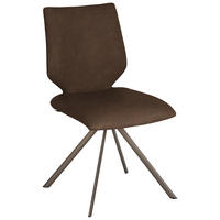 STUHL  Lederauswahl, Stoffauswahl, Typenauswahl Mikrofaser  - Dunkelbraun/Braun, Design, Textil/Metall (50/92/63cm) - Venjakob