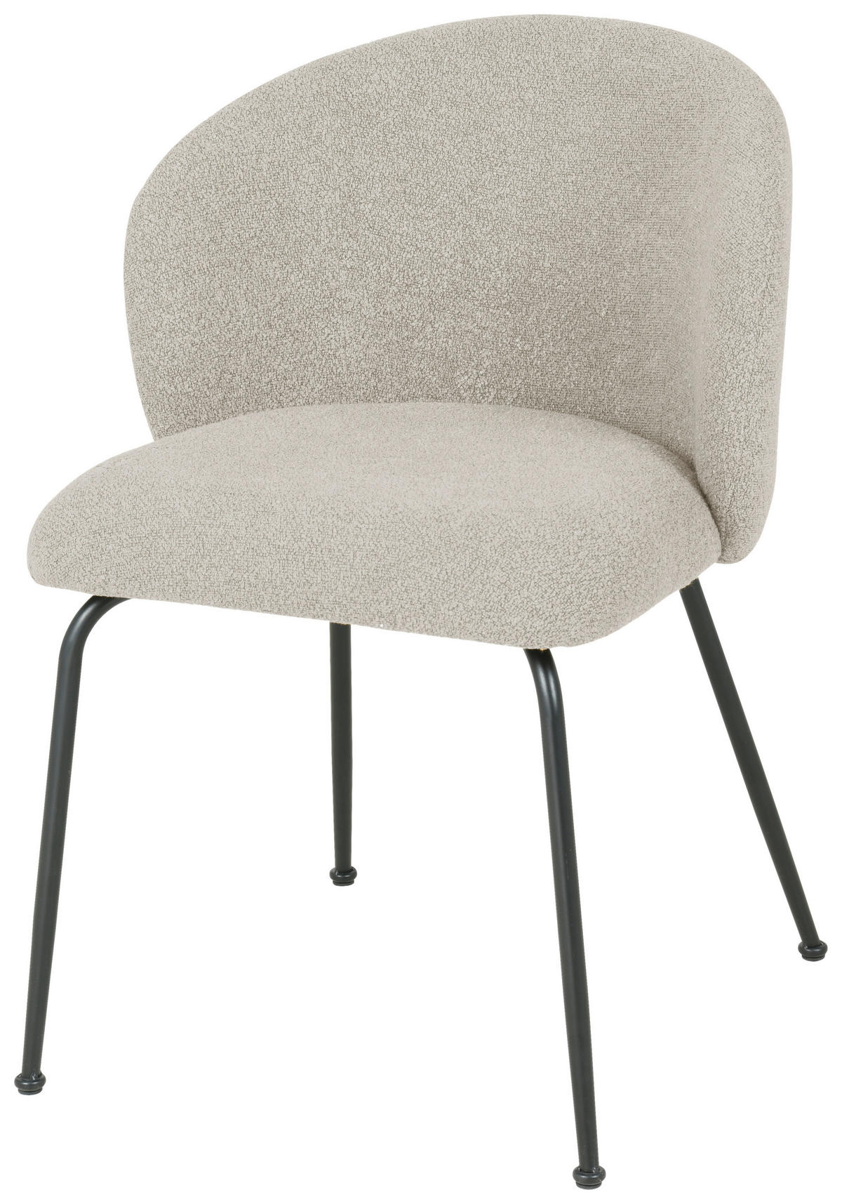 STOL järn bouclé  - svart/taupe, Design, metall/textil (57/79/59cm) - Xora