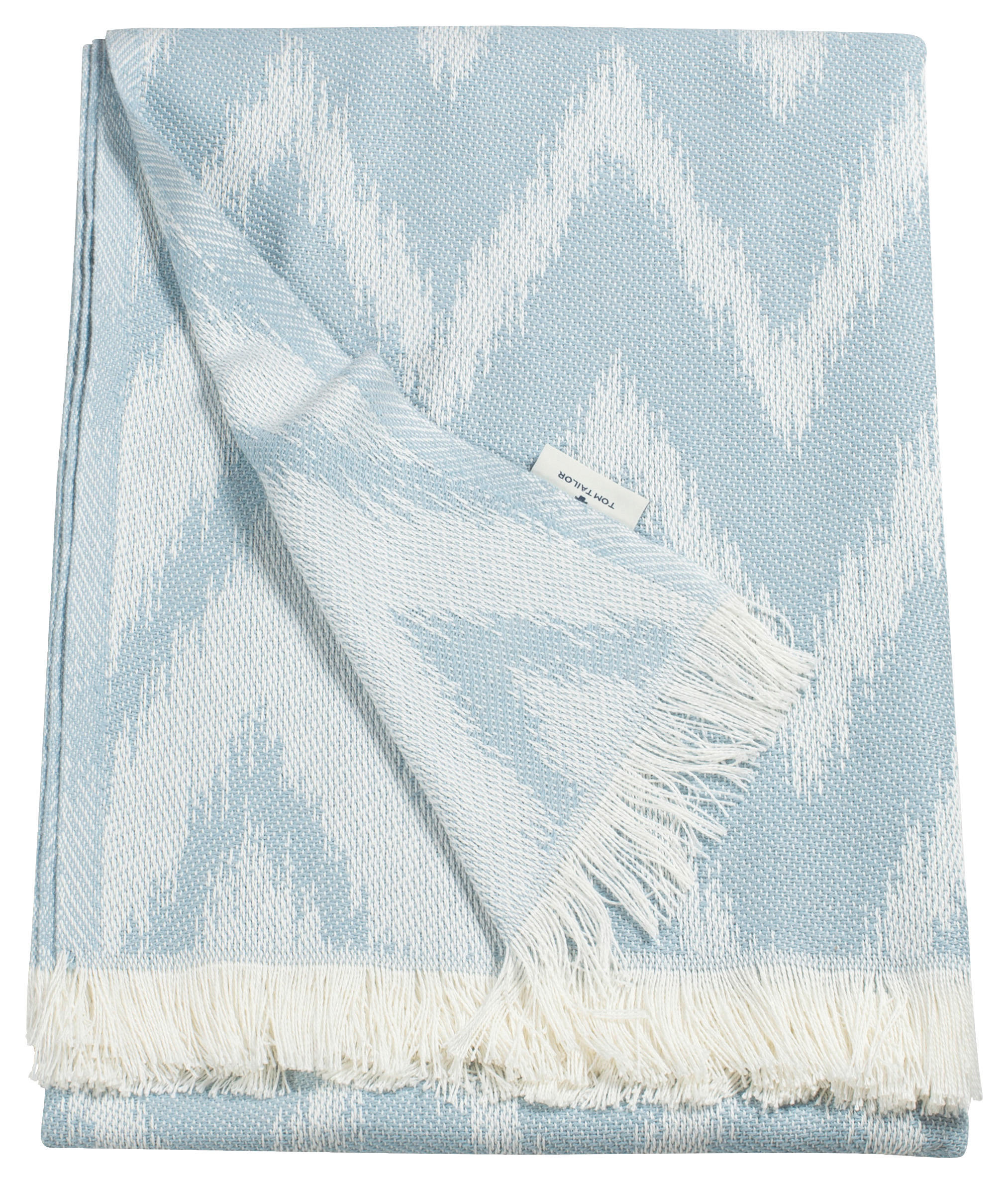 PLAID T-ZIG-ZAG Zig Zag 140/180 cm  - Weiss/Hellblau, Konventionell, Textil (140/180cm) - Tom Tailor