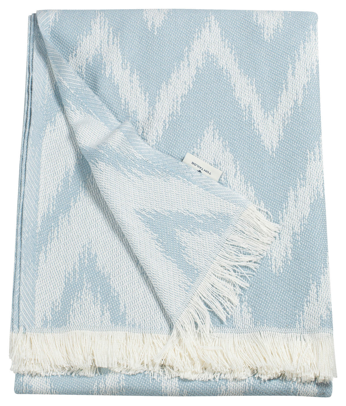 PLÄD 140/180 cm  - vit/ljusblå, Klassisk, textil (140/180cm) - Tom Tailor