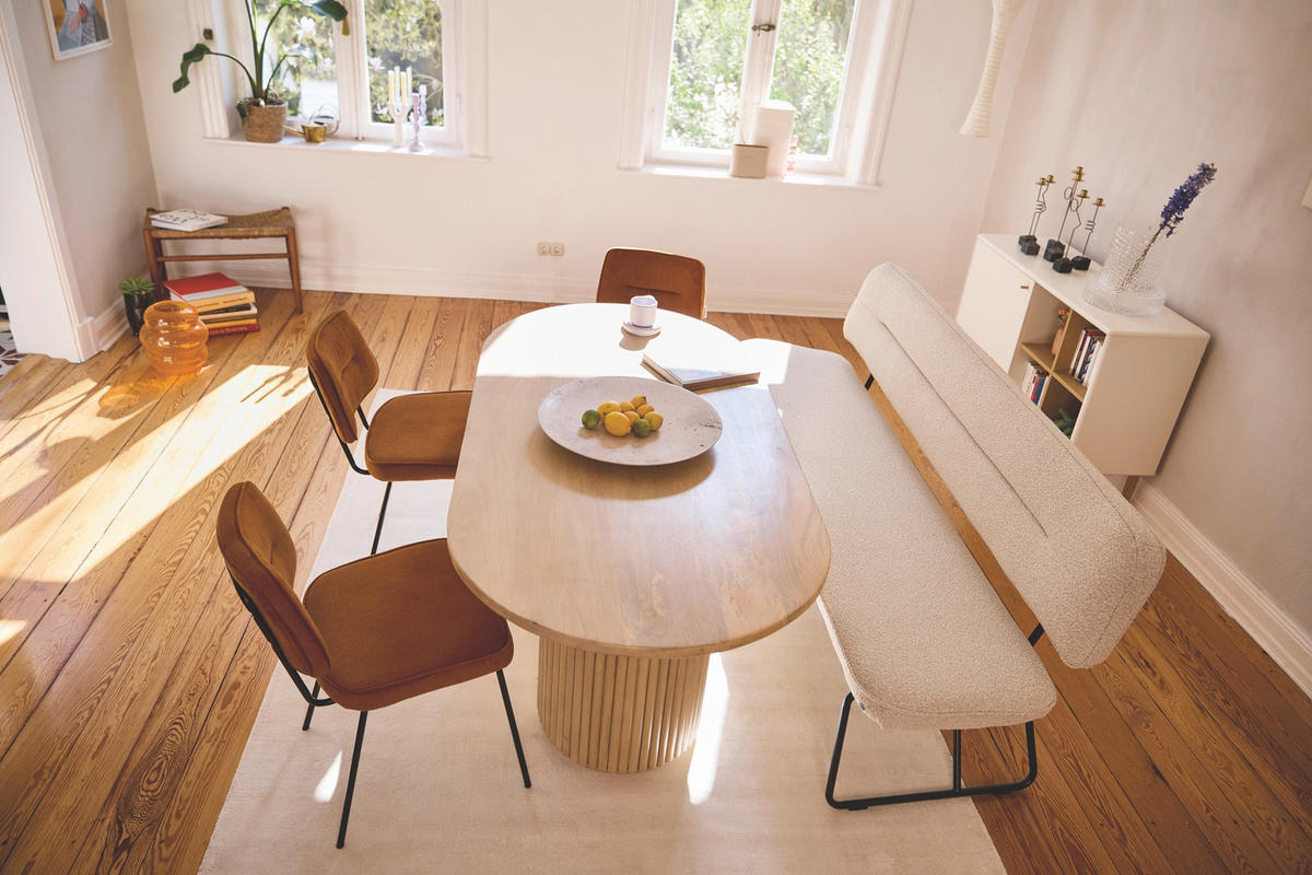 ESSTISCH 180/90/73 cm Echtholz  Holz rechteckig Naturfarben  - Naturfarben, MODERN, Holz (180/90/73cm) - MID.YOU