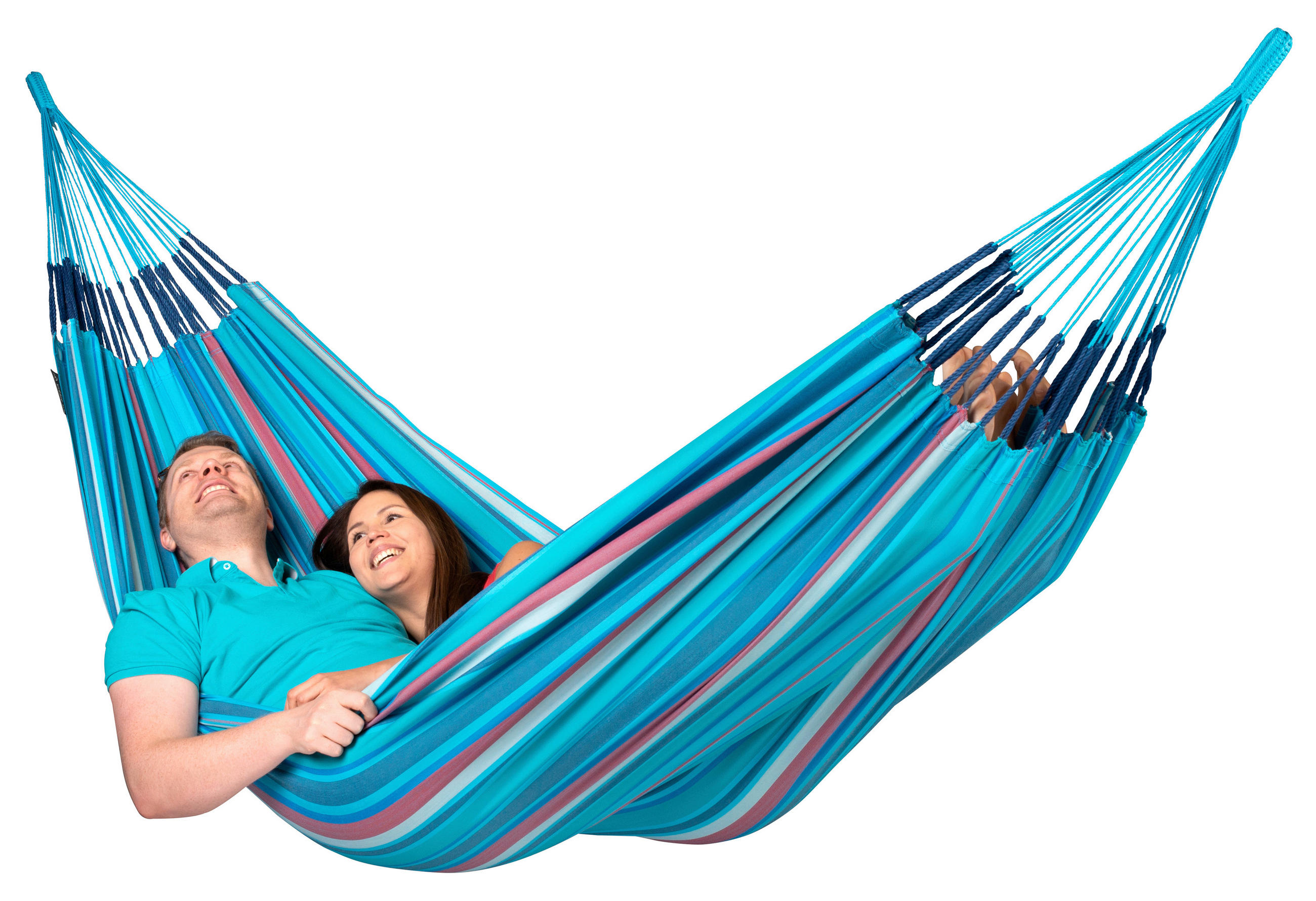 HÄNGEMATTE kingsize outdoor  - Blau/Kirschrot, KONVENTIONELL, Textil (180/400cm) - La Siesta