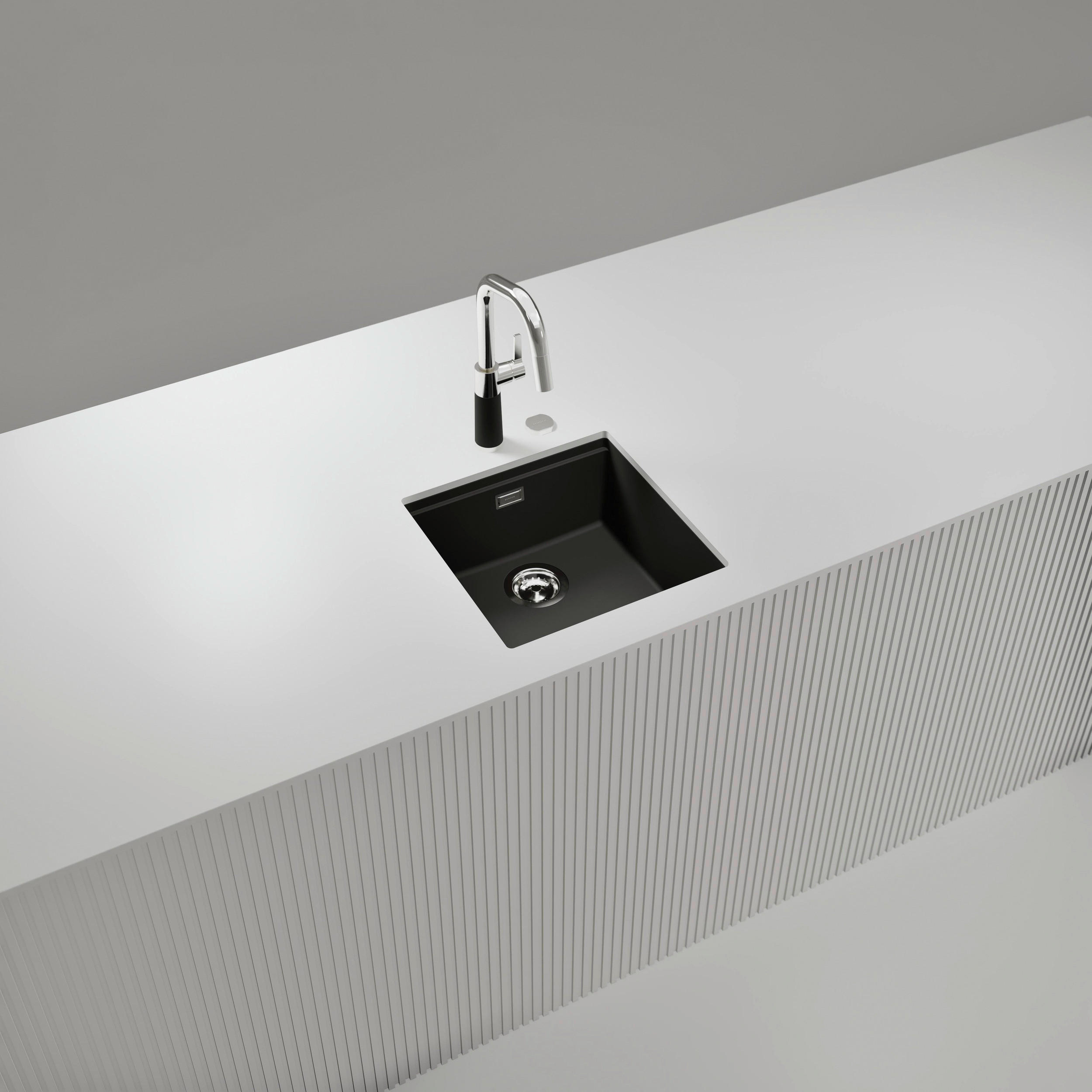 SPÜLE KIRN100UDSK  - Grau, Basics, Stein (45,6/28,9/45,6cm) - Schock