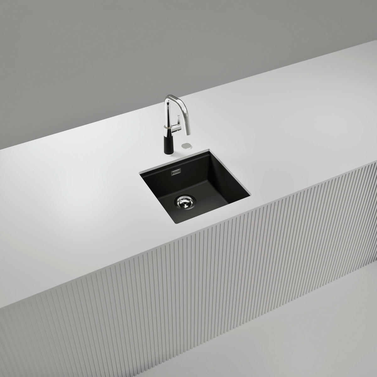SPÜLE KIRN100UDSK  - Grau, Basics, Stein (45,6/28,9/45,6cm) - Schock