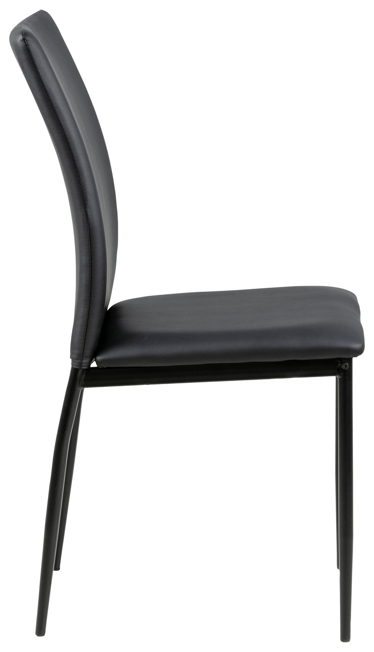STUHL Lederlook Schwarz  - Schwarz, KONVENTIONELL, Textil/Metall (43,5/92,0/53,0cm) - Livetastic