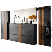 GARDEROBE 4-teilig  in 310/200/30 cm  - Anthrazit/Nussbaumfarben, Design, Holz/Holzwerkstoff (310/200/30cm) - Moderano