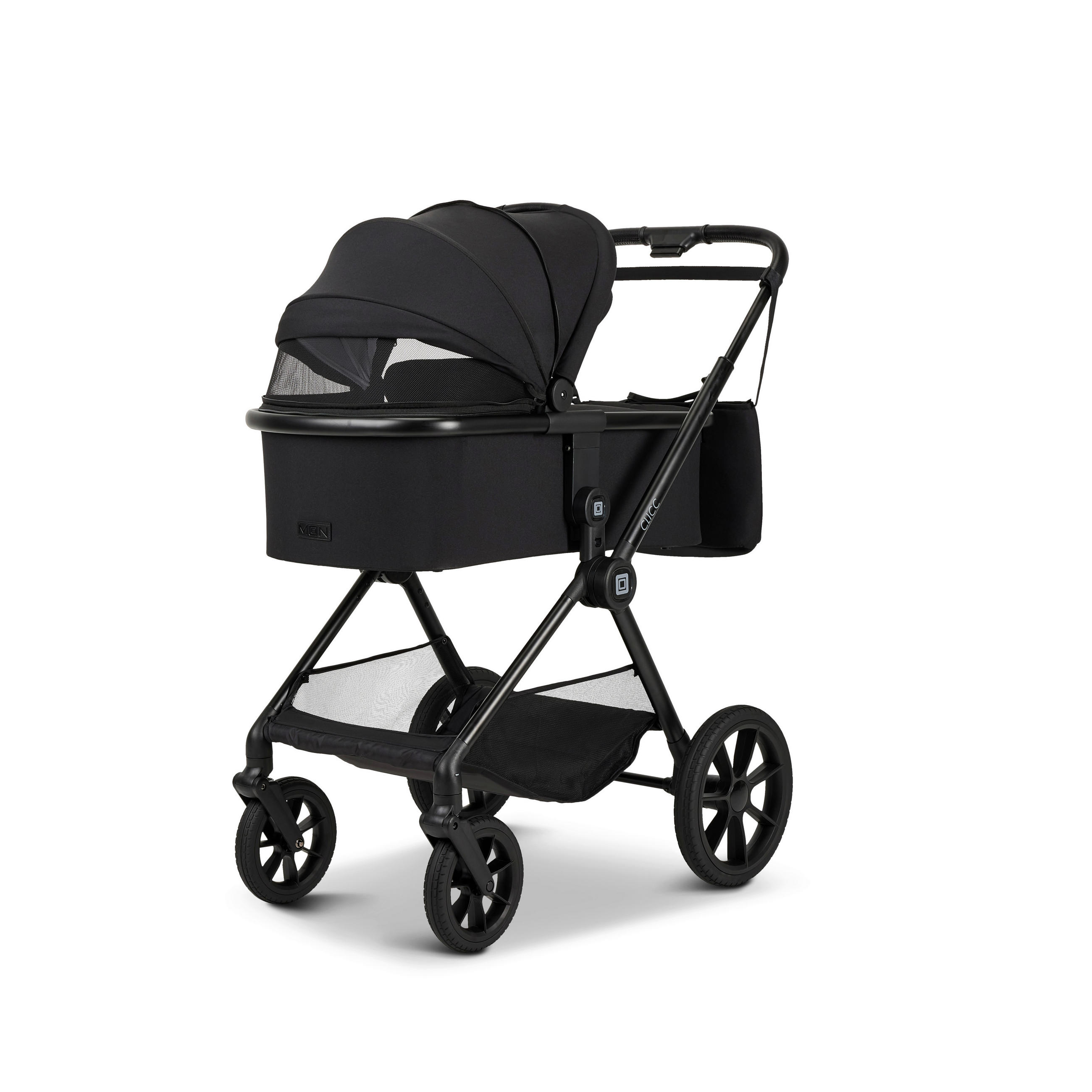 KINDERWAGENSET CLICC  - Schwarz, Basics, Textil/Metall (61/114/84cm) - Moon