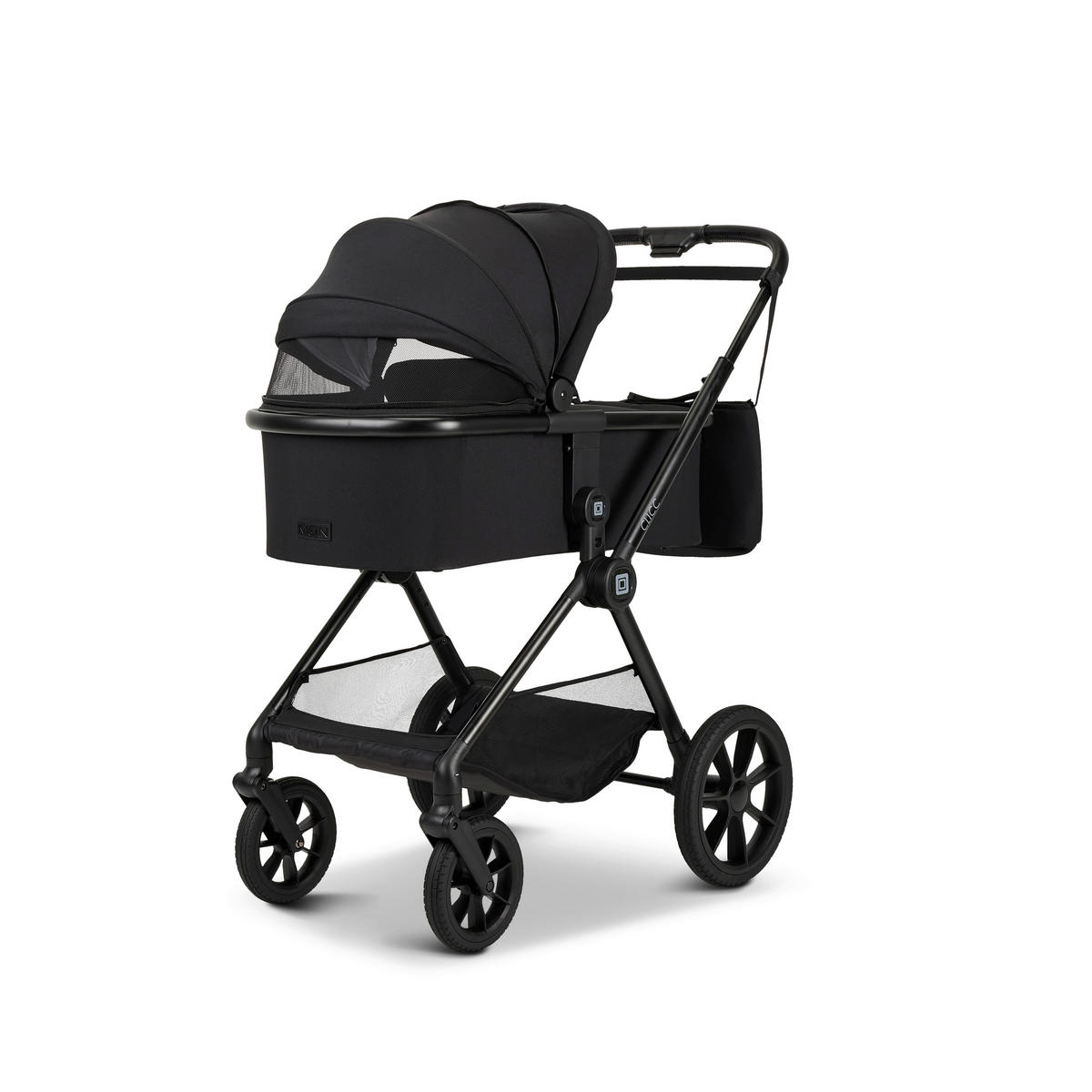 KINDERWAGENSET CLICC  - Schwarz, Basics, Textil/Metall (61/114/84cm) - Moon