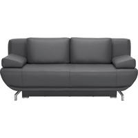 SCHLAFSOFA  in Echtleder Dunkelgrau  - Chromfarben/Dunkelgrau, Design, Leder/Metall (210/87/97cm) - Dieter Knoll