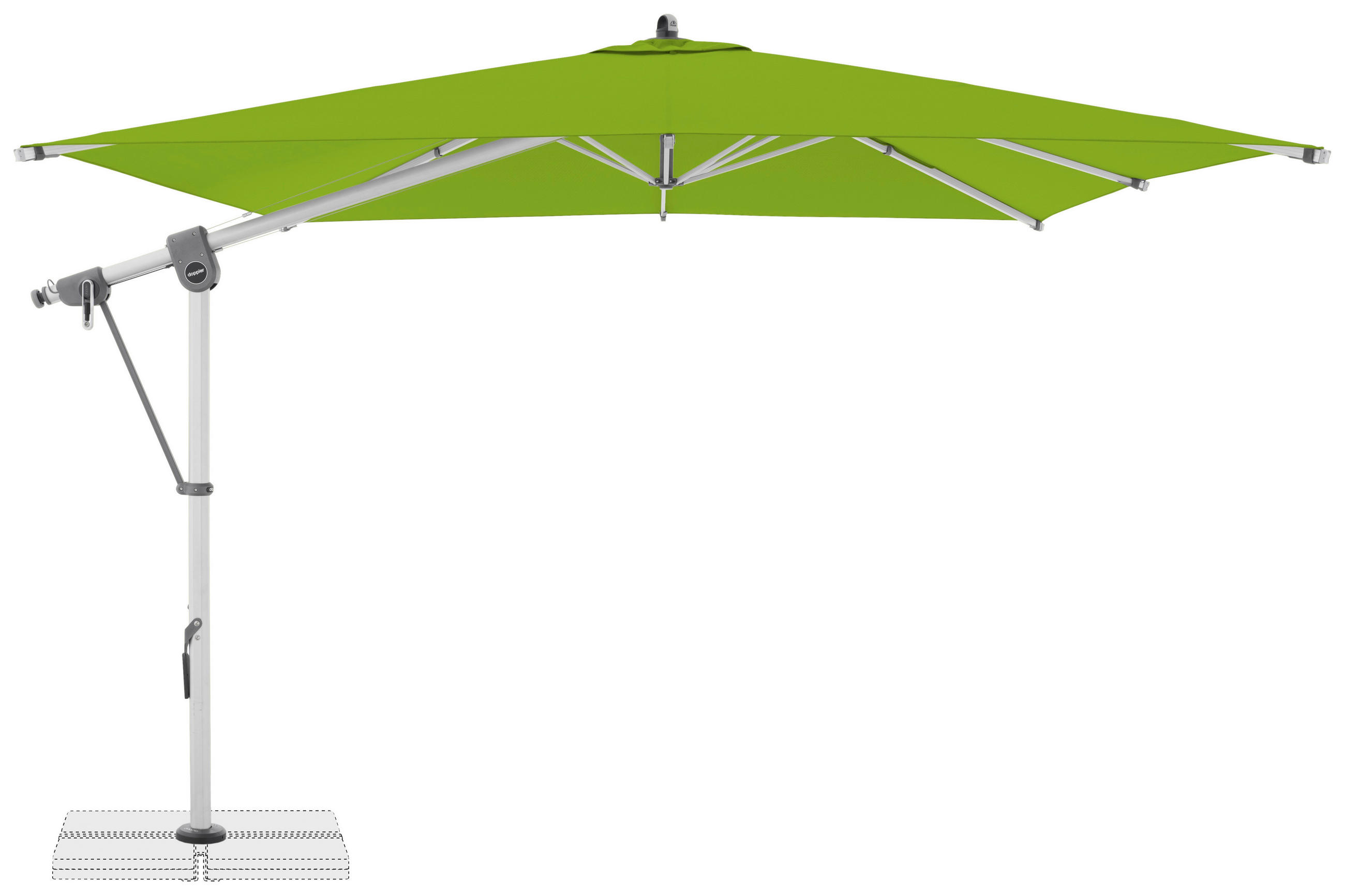 AMPELSCHIRM 300x300 cm  - Hellgrau/Hellgrün, Basics, Textil/Metall (300/300cm) - Doppler